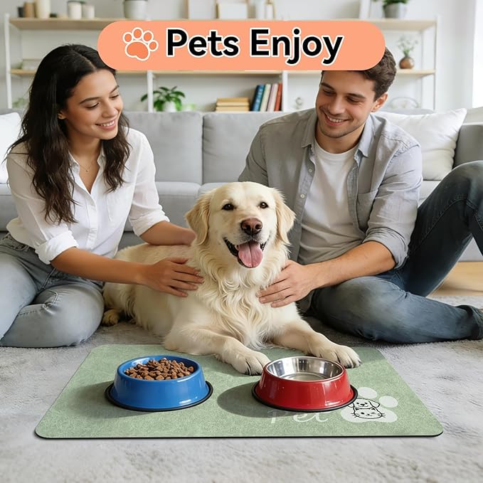 Dog Cat Feeding Mat-Absorbent Pet Bowl Mat - Image 7