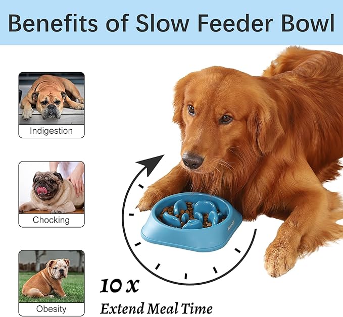 MateeyLife Slow Feeder Dog Bowls 2PCS, Anti-Choking Puzzle Dog Food Bowls - Image 2