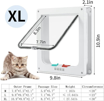 Cat Door for Interior Exterior Door, 4-Way Locking Flap for Cats & Dogs - Image 2