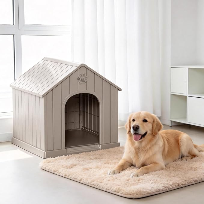 DRATO Indoor & Outdoor Dog Houses, Resin Material Dog House - Image 2