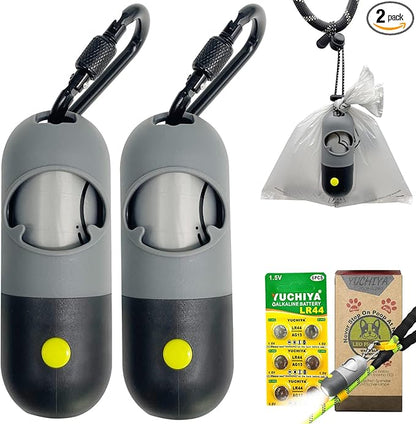 Dog Poop Bags Holder with LED Flashlight|Pet Waste Bags Dispenser by YUCHIYA