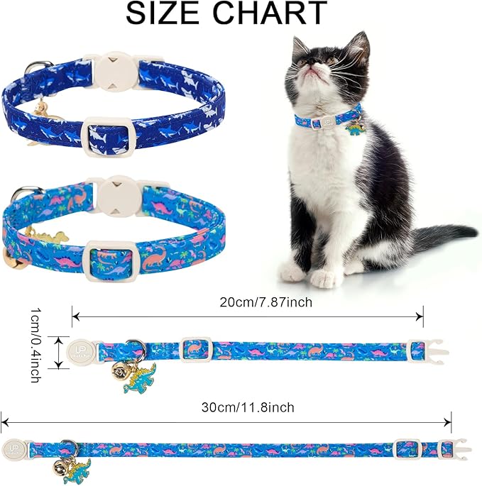 Cat Collar, Pretty Ocean Kitten Collars - Image 4