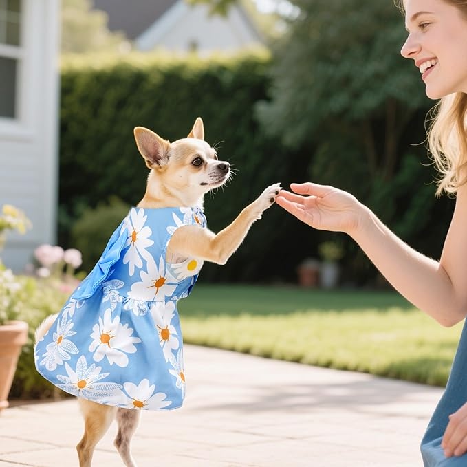choyaxo Floral Dog Dress Cute Dog Skirt Pet Dress Summer Pet Clothes - Image 5