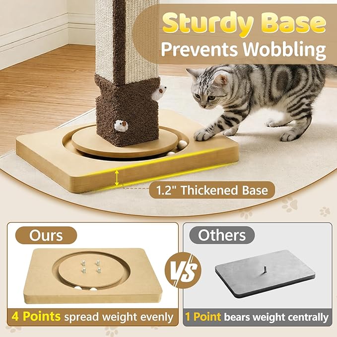 Tall Cat Scratching Post for Large Cats Kittens, Shields Furniture from - Image 2