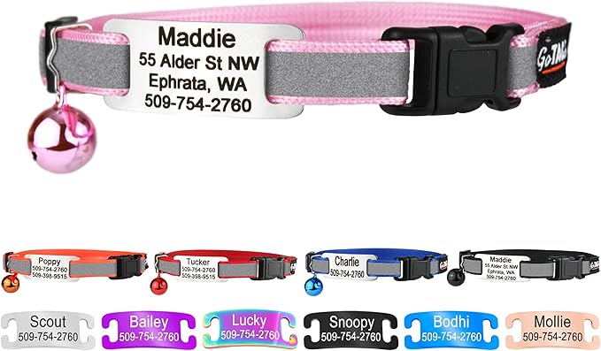 GoTags Personalized Reflective Cat Collars by GoTags