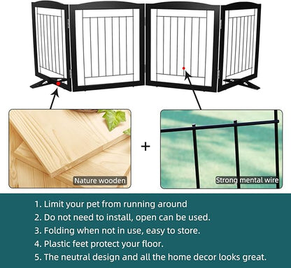 ZJSF Freestanding Dog Fence Indoor, Foldable Dog Gate - Image 6