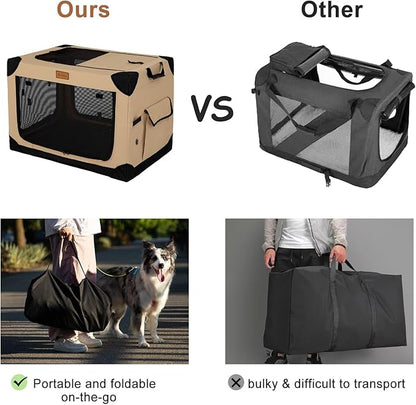 Garnpet Soft Dog Crate for Extra Large Dogs, 4-Door Foldable Collapsible Dog - Image 3