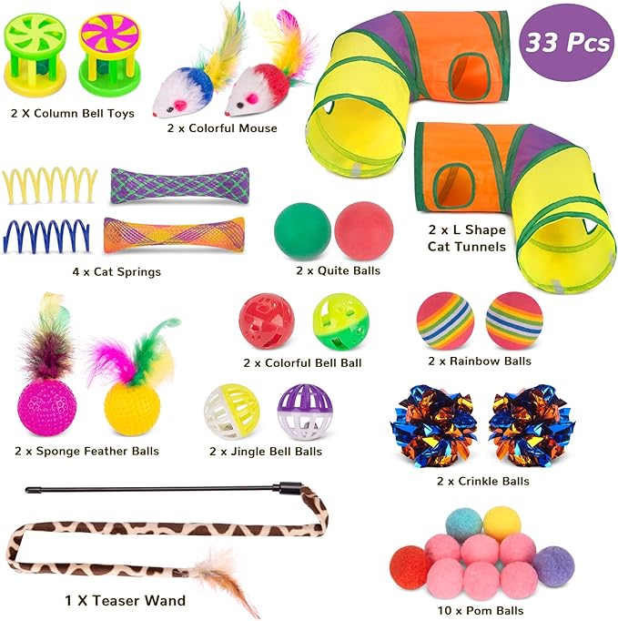 Retro Shaw 33 Pack Cat Tunnel Toy Set - Image 4