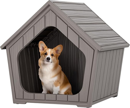 Large Dog House Outdoor Indoor for Medium Large Dogs, Durable Plastic by Warmnestforpets