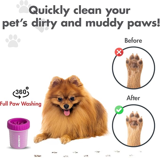 Dexas MudBuster Portable Dog Paw Cleaner, Fuchsia - Image 4