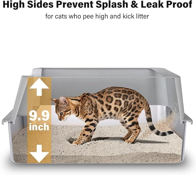 Stainless Steel Litter Box, XL Metal Cat Litter Box - Image 5