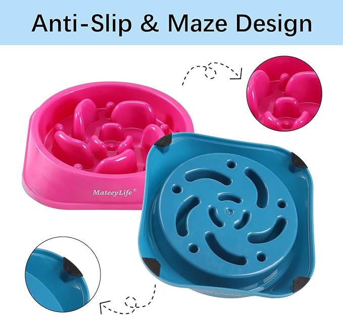 MateeyLife Slow Feeder Dog Bowls 2PCS, Anti-Choking Puzzle Dog Food Bowls - Image 4