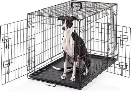 DUMOS Dog Crate, 36 Inch Medium Double Door Dog Cage by DumosLifestyle