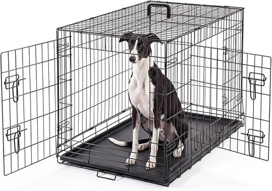 DUMOS Dog Crate, 36 Inch Medium Double Door Dog Cage by DumosLifestyle