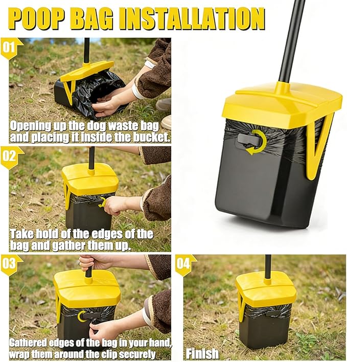 FUSBUNTY Pooper Scooper Swivel Bin & Rake - Image 6