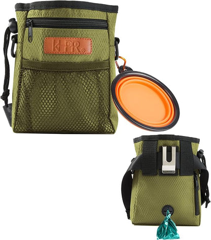 Dog Treat Training Pouch Easily Carries Pet Toys Kibble, Treats Built-in Poop by KHPR