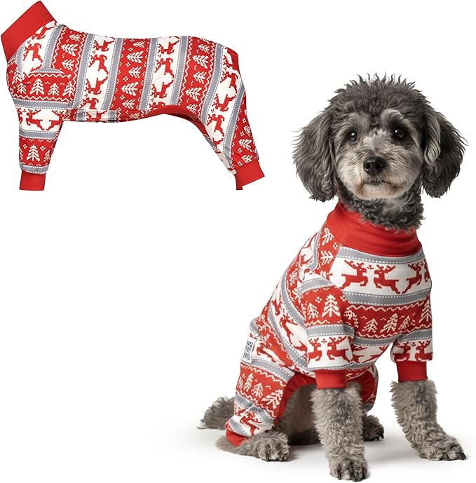 Spark Paws Dog Christmas Pajama, Dog Recovery Suit Male, Ultra-Soft and 4-Way by SparkPaws
