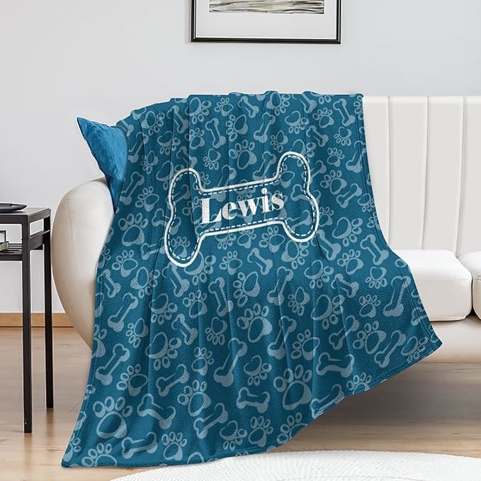 Personalized Paw Print Dog Blanket - Image 5