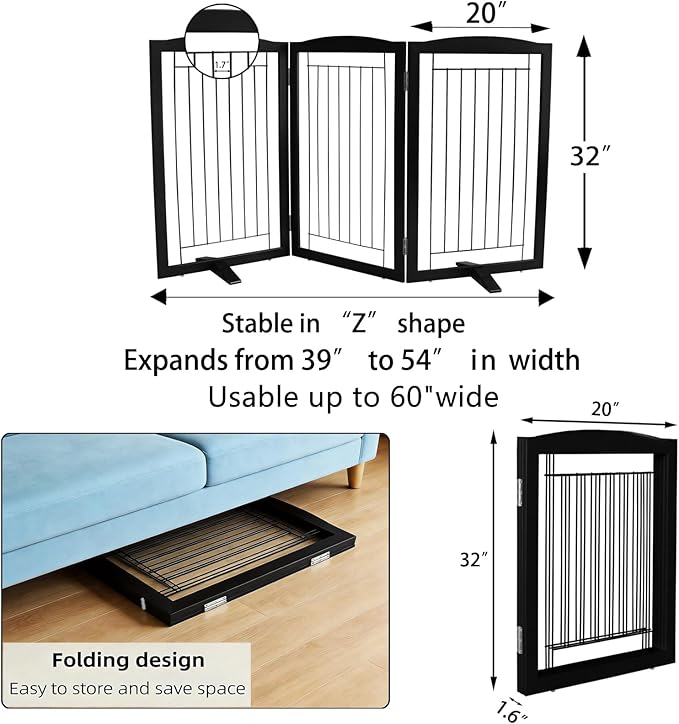ZJSF Freestanding Dog Fence Indoor, Foldable Dog Gate - Image 7