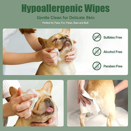 ATIFBOP Dog Wipes for Paws and Butt, Hypoallergenic Pet Grooming Wipes - Image 4