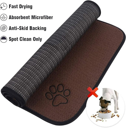 SINLAND Microfiber Pet Bowl Mat Dog Cats Feeding Mats - Image 5