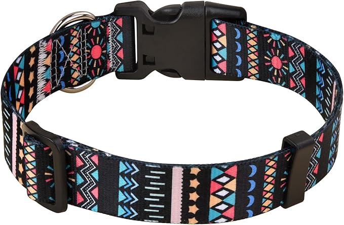 Mihqy Dog Collar with Bohemia Floral Tribal Geometric Patterns - Image 2