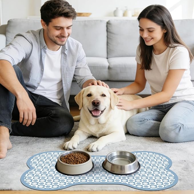 Pet Mats for Food and Water, Non Slip Indoor Quick Dry Cat Bowl Feeding Mats - Image 7