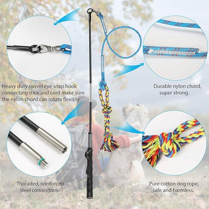 DIBBATU Flirt Pole for Dogs Interactive Dog Toys for Large Medium Small Dogs - Image 7