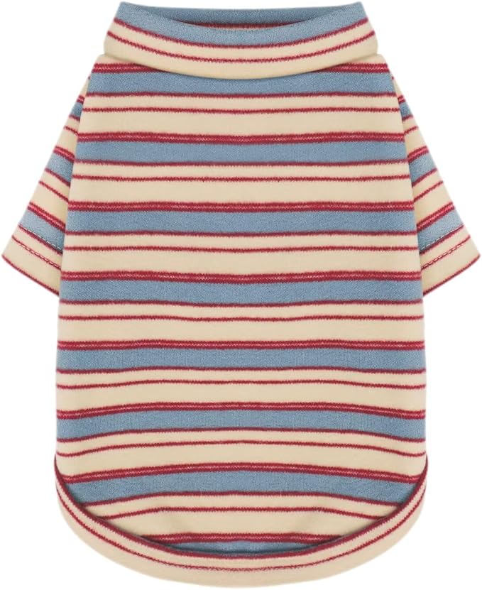 Stylish Striped Block Dog Shirt, Comfortable, Breathable, and by Paiaite