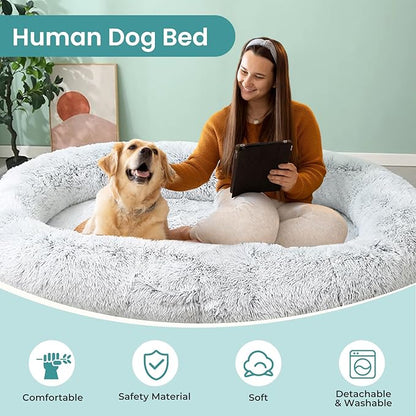 JOLLYVOGUE Human Dog Bed for Adults and Pets, Ultra-Soft Plush Giant Dog Bed - Image 2