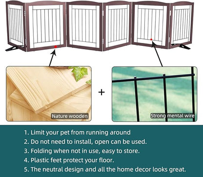 ZJSF Freestanding Dog Fence Indoor, Foldable Dog Gate - Image 6