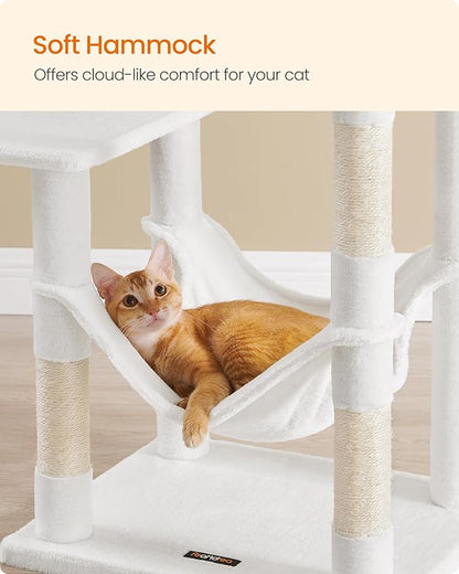 Feandrea Cat Tree, 54.2-Inch Cat Tower, Plush Multi-Level Condo - Image 4