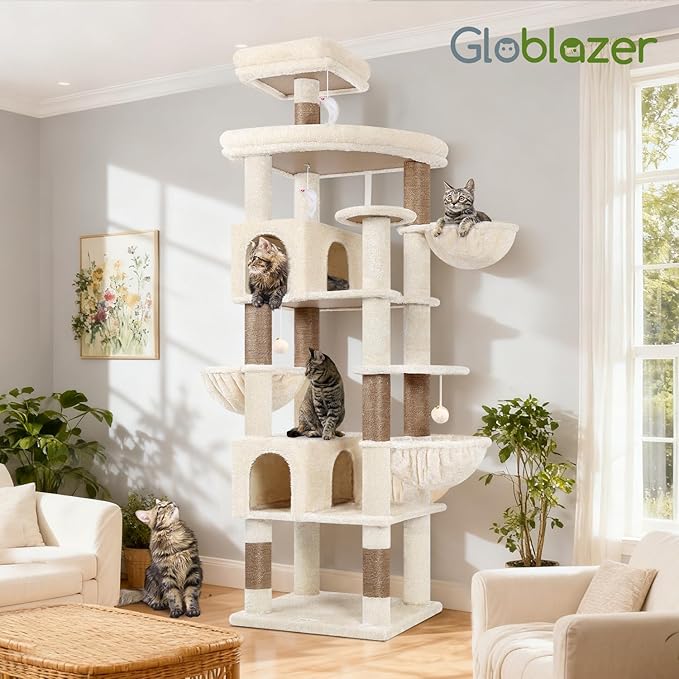 Globlazer Extra Large Cat Tree Tower, 82in Tall Heavy Duty Cat Tree - Image 8