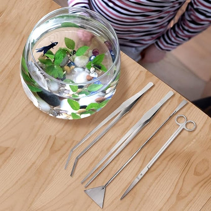 Hiceeden 4 Pcs 15 Inch Long Aquarium Aquascape Tools, Stainless Steel - Image 7