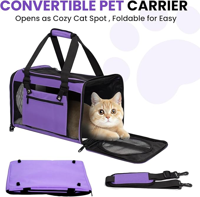 Expandable Cat Carrier Airline Approved Soft-Sided Pet Travel Carrier - Image 6