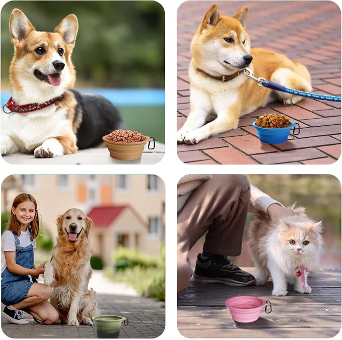 PetBonus 2-Pack Silicone Collapsible Dog Bowls, BPA Free Dishwasher Safe - Image 6