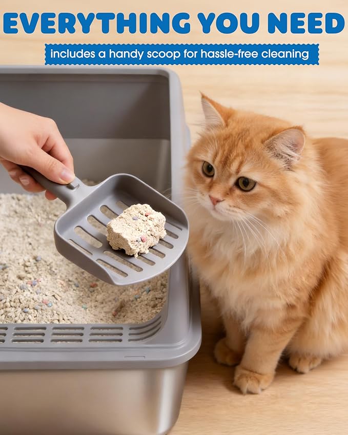 Powools Stainless Steel Cat Litter Box, Metal Litter Box - Image 8