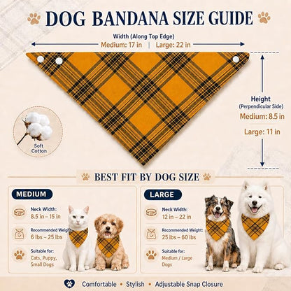 Classic Plaid Pattern Dog Bandana - Image 2