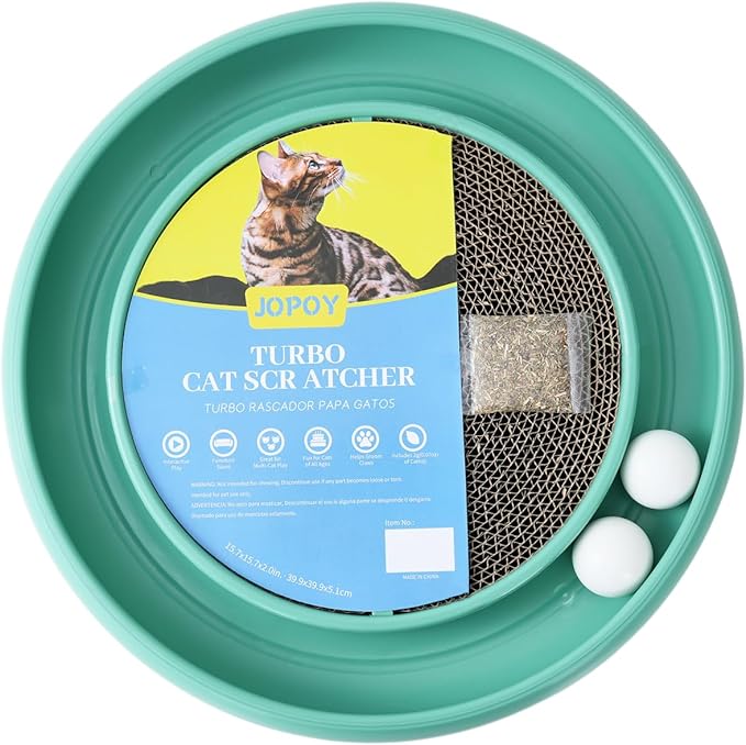 Cat Scratcher Toy Ball Track for Indoor Cats, Round Interactive Scratching by JOPOY