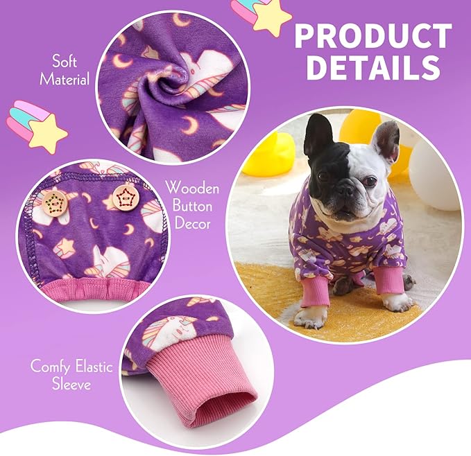 KYEESE Dog Pajamas Velvet Dog Pajamas Small Sized Dogs Soft Dogs Clothes Pet - Image 2
