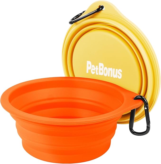 PetBonus 2-Pack Large Silicone Collapsible Dog Bowls, 34oz/1000ml BPA Free - Image 7