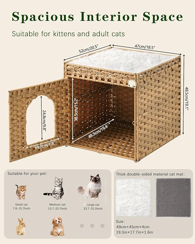 SETVSON Cat Beds for Indoor Cats Extra Large Double Cat Cave Pet Cube, - Image 6