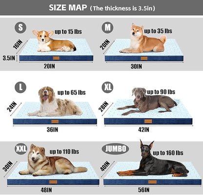 Patas Lague Orthopedic XL Dog Bed Large Sized Dog 48''X30'', Waterproof Soft - Image 5