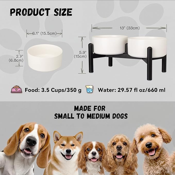 Raised Ceramic Dog Bowl Set - Image 2