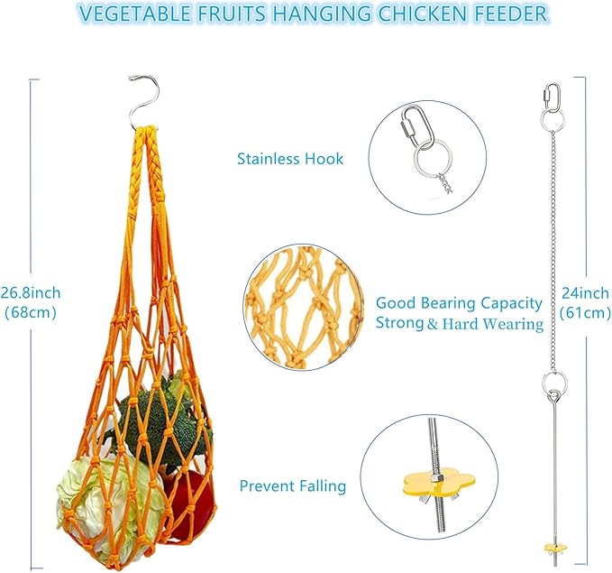 Longer Chain Chicken Toys for Coop Accessories 7PCS, Chicken Swing Ladder Perch - Image 6