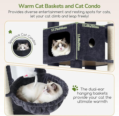 Globlazer 83in Heavy Duty Cat Tree, Giant Cat Tower - Image 3