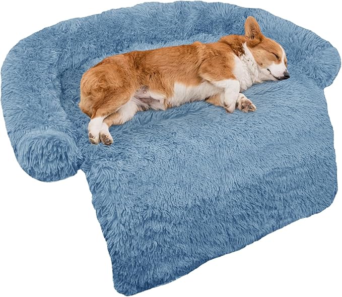 GGIB Calming Dog Bed Fluffy Plush Dog Mat by GGIB