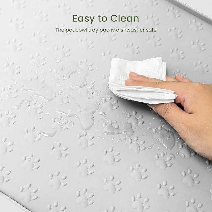 PWTAA Dog Food Mat Anti-Slip Silicone Dog Bowl Mat Thicker Pet Placemat - Image 9