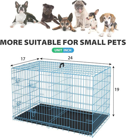 BestPet | Dog Crate | 24" | Blue | Foldable Metal Kennel - Image 7