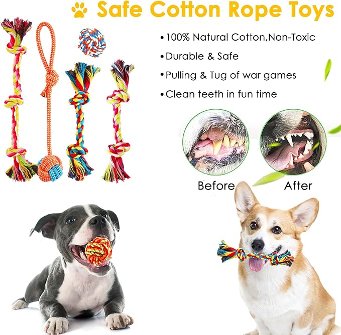 Aipper Dog Toys 25 Pack for Fun and Teeth Cleaning, Puppy Chew Toys Pack - Image 5